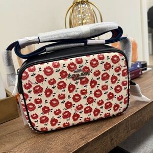 Coach Red and White Floral Crossbody Bag